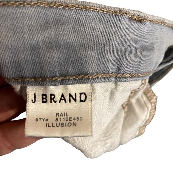 J Brand Light Wash Rail Illusion Skinny Denim Jeans Women Sz 26 - Picture 9 of 10